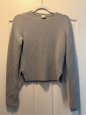 Abercrombie & Fitch Light Gray Textured Crewneck Sweater